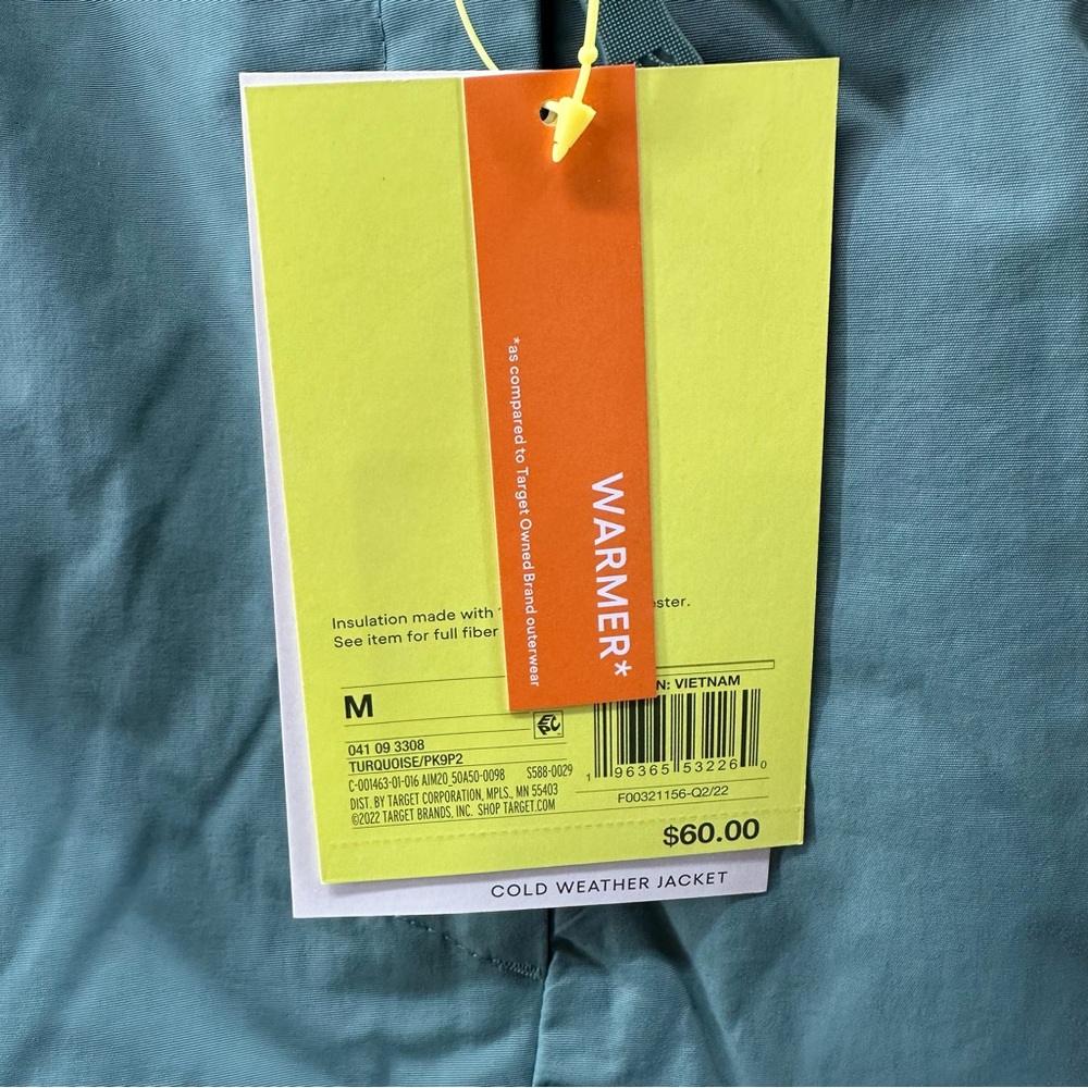 All in Motion Turquoise Cold Weather Jacket Coat - Picture 5 of 11